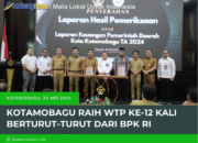 Kotamobagu Raih WTP ke-12 Kali Berturut-turut dari BPK RI