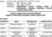 Desa Kopandakan Dua Raih Juara 1 Lomba Desa Tingkat Provinsi Sulawesi Utara Tahun 2025