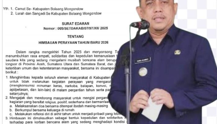 Bolmong Larang Perayaan dan Kembang Api pada Malam Tahun Baru 2026