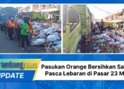 Pasukan Orange Bersihkan Sampah Pasca Lebaran di Pasar 23 Maret
