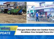 Petugas Kebersihan dan Damkar Kotamobagu Bersihkan Sisa Sampah Pasca Idul Fitri