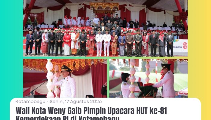 Wali Kota Weny Gaib Pimpin Upacara HUT ke-81 Kemerdekaan RI di Kotamobagu